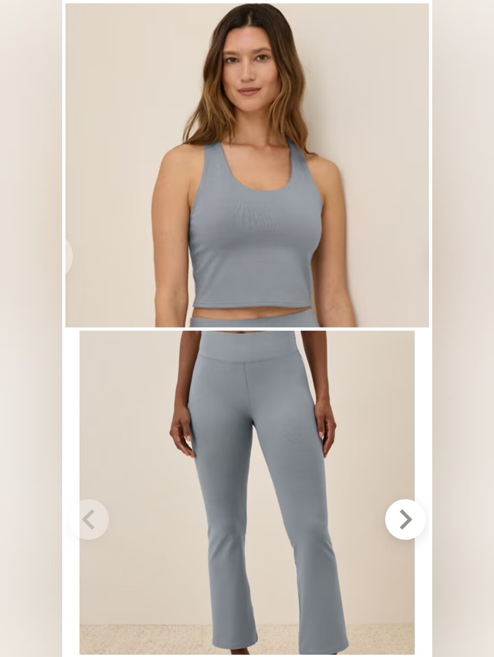 Pact Organic Cotton On-the-Go-To Cropped Bootcut Legging Tank Set Smoke Blue XXL